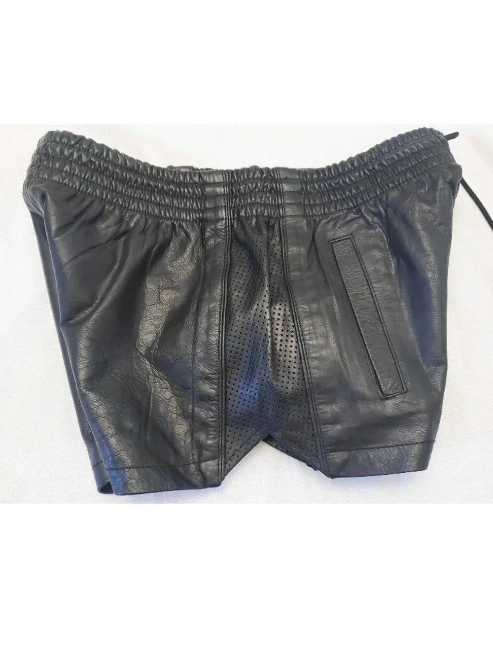 Vintage Pride Men's Black Leather Athletic Style Shorts XL
